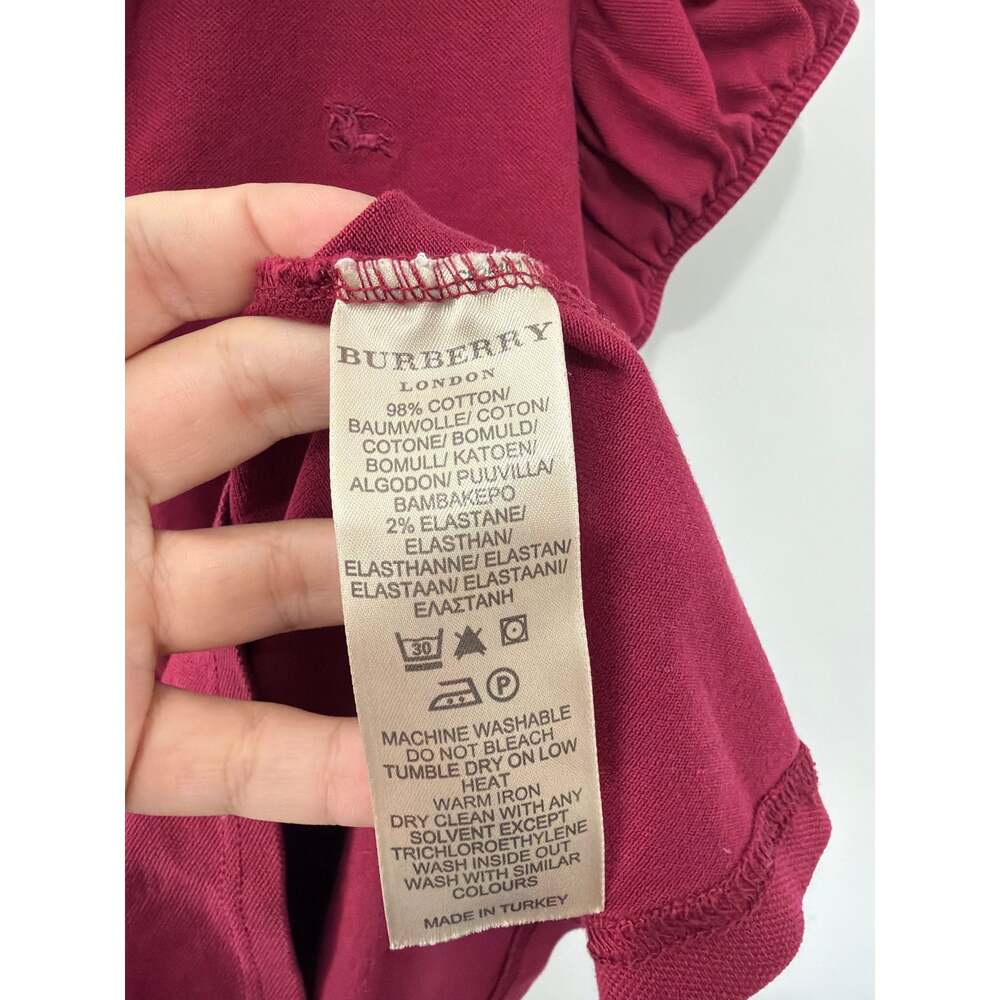 Burberry Polo Shirt Raspberry Red Size L - Picture 4 of 6